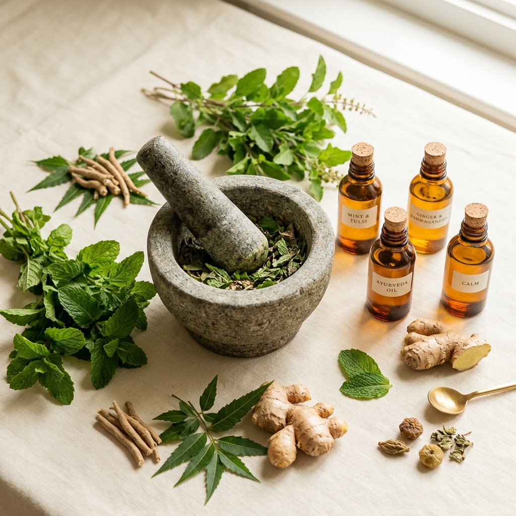 Ayurvedic natural herbs and elements
